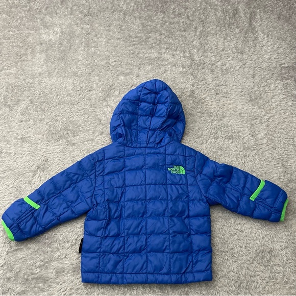 The North Face Infant ThermoBall Eco Hoodie Jacket Blue/Green 3-6M - Picture 2 of 8